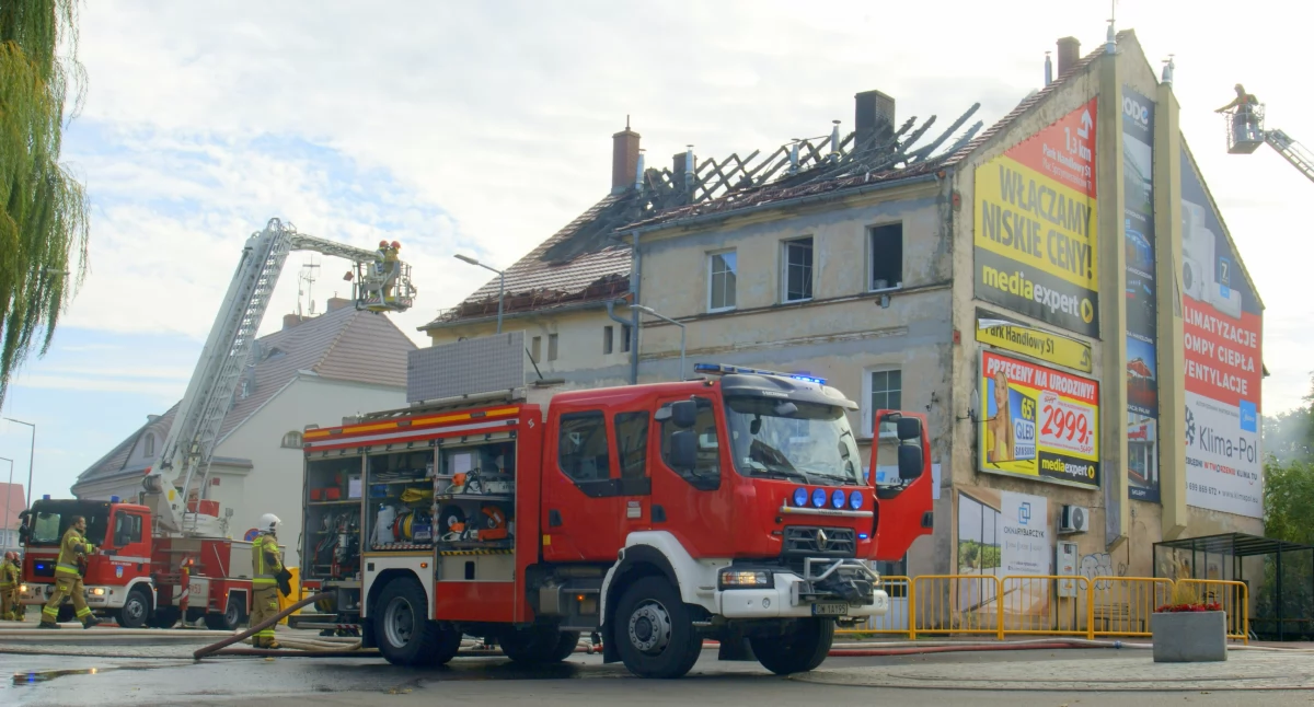 Pożar budynku wielorodzinnego w Złotoryi