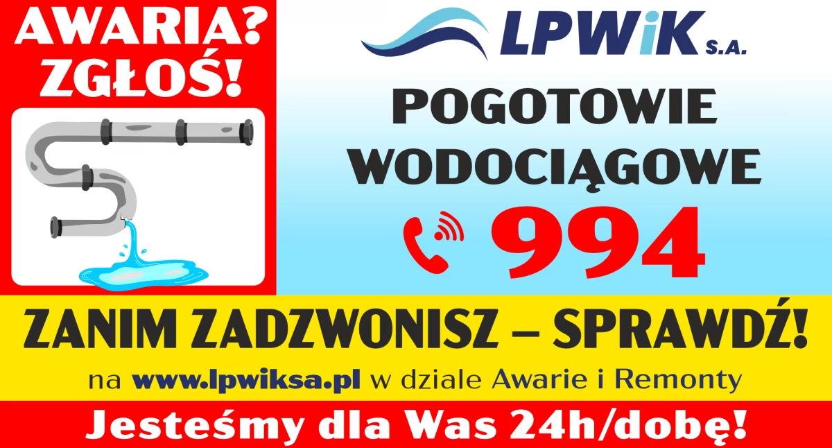 Legnickie Wodociągi - jesteśmy dla Was 24h/dobę