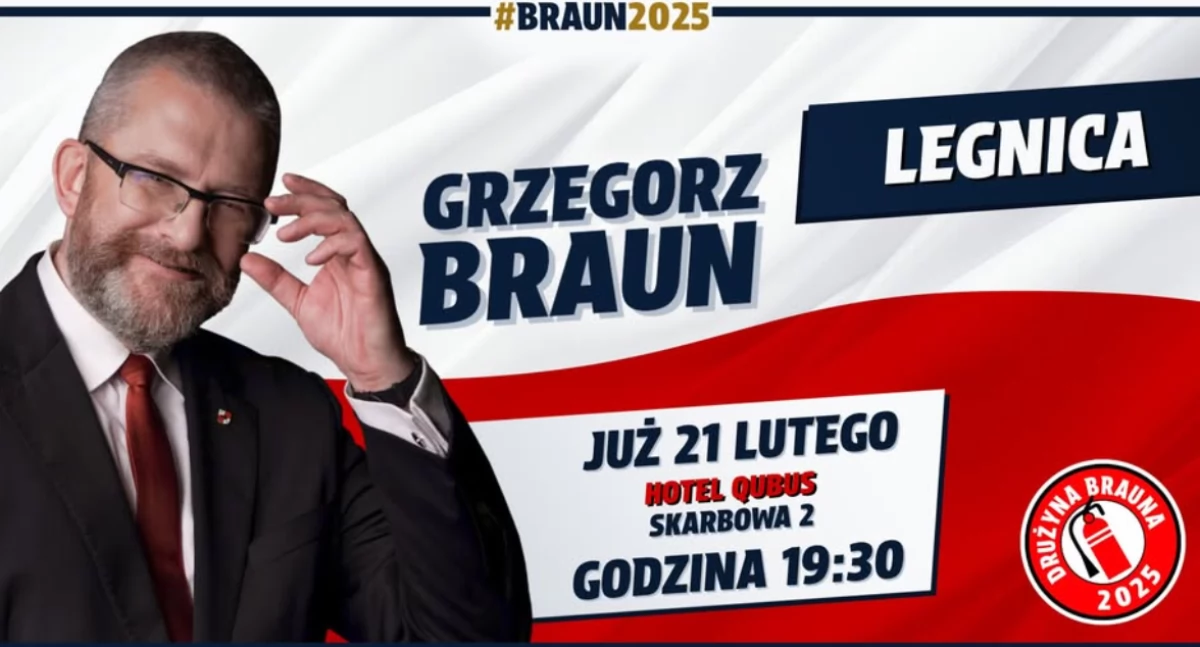 Kandydat na prezydenta Grzegorz Braun przyjedzie do Legnicy
