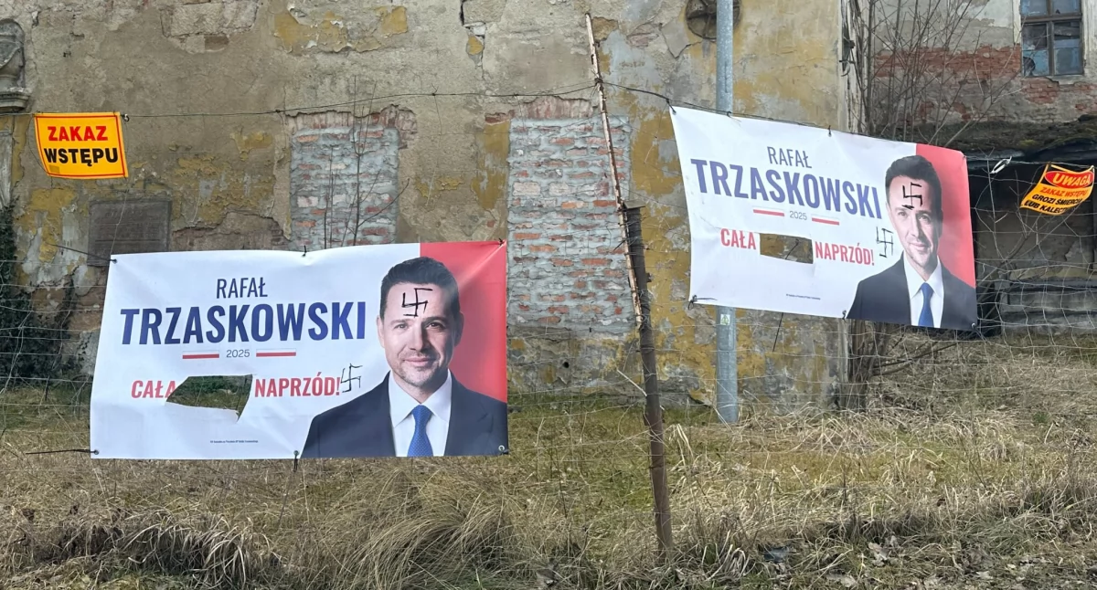 Policja zatrzymała złotoryjanina podejrzanego o zniszczenie banerów Rafała Trzaskowskiego
