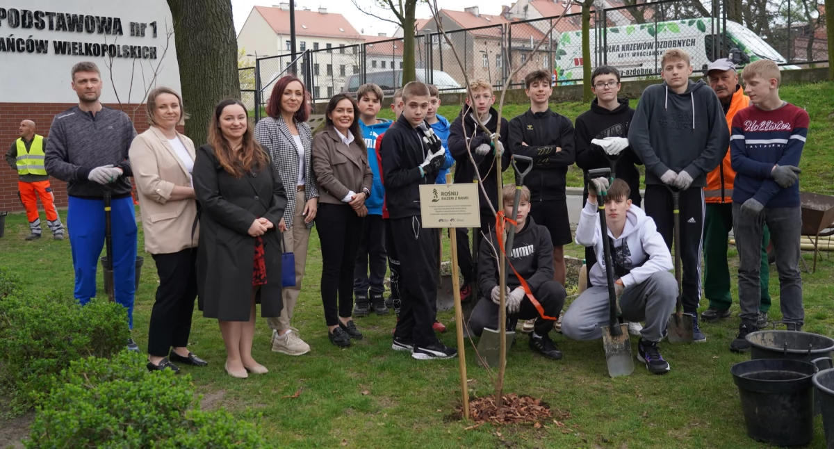 Uczniowie sadzą drzewa w ramach akcji Fundacji LSSE 