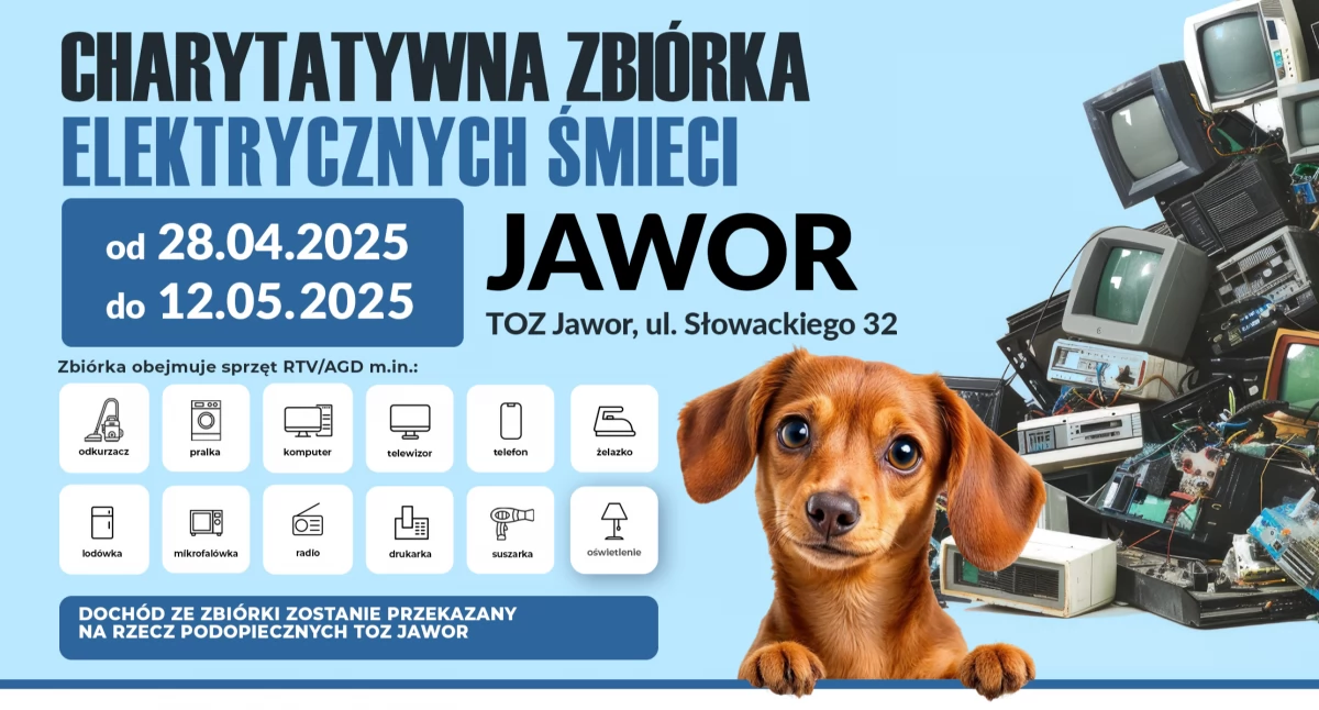 Charytatywna zbiórka elektrośmieci na rzecz TOZ Jawor