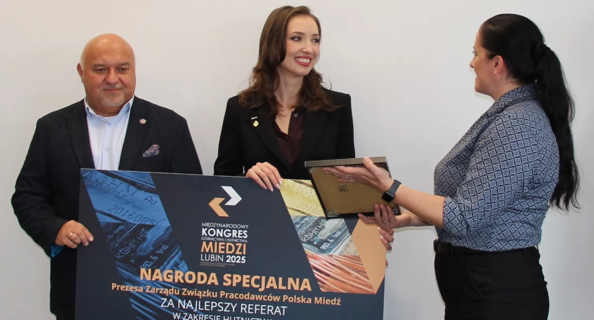 Wyróżnienie za najlepszy referat Międzynarodowego Kongresu Górnictwa i Hutnictwa Miedzi 