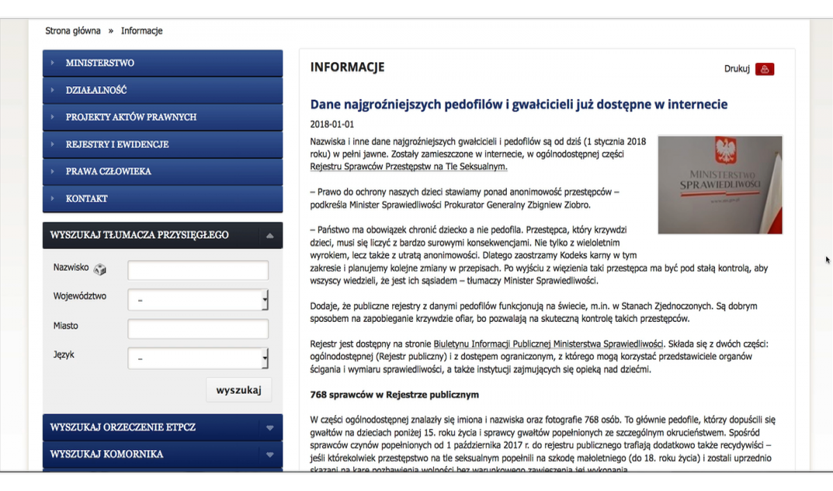 Seksualni przestępcy z naszego regionu! Ich lista jest w sieci!
