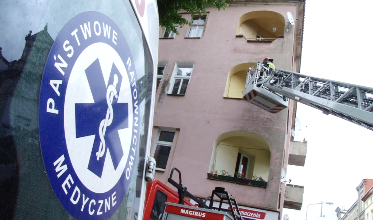 Akcja straży w centrum miasta