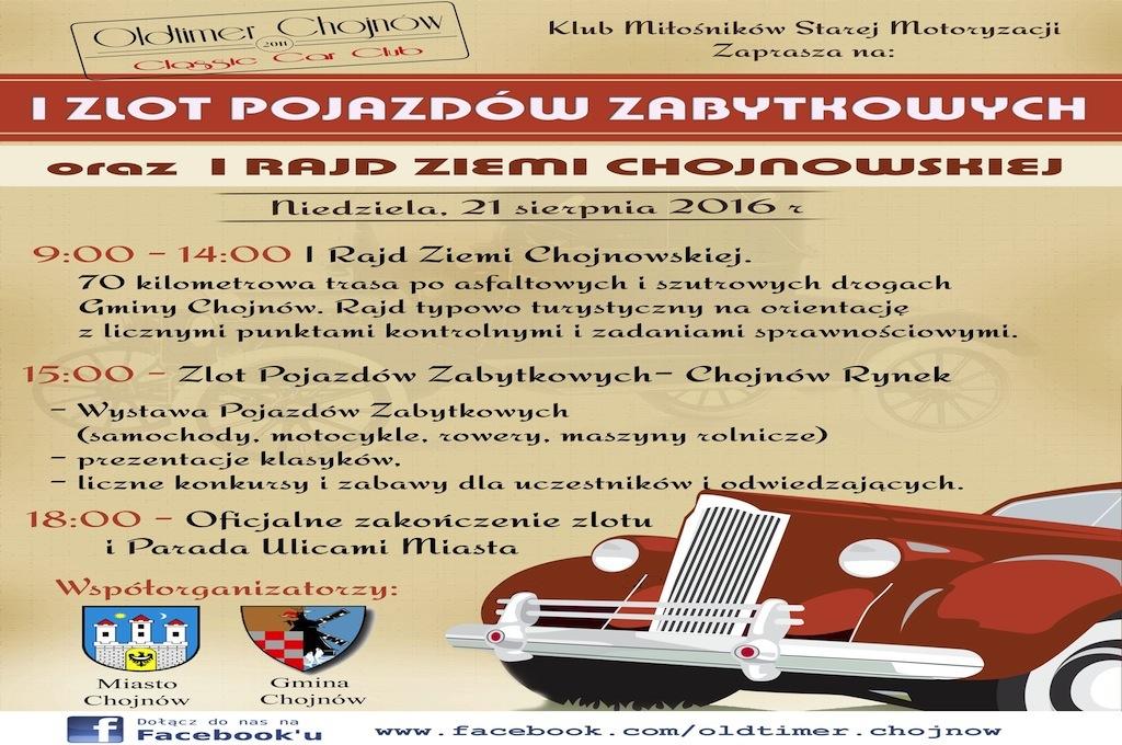 I zlot pojazdów zabytkowych oraz I rajd ziemi chojnowskiej.