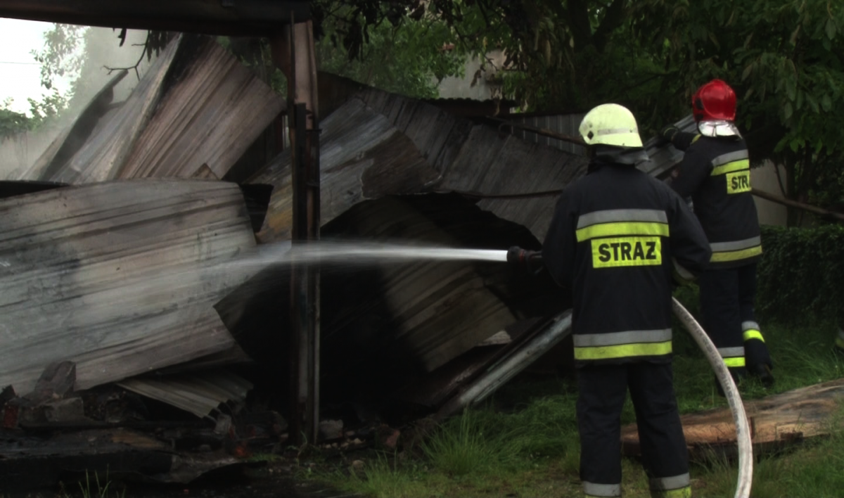 Pożar garażu przy Bielańskiej