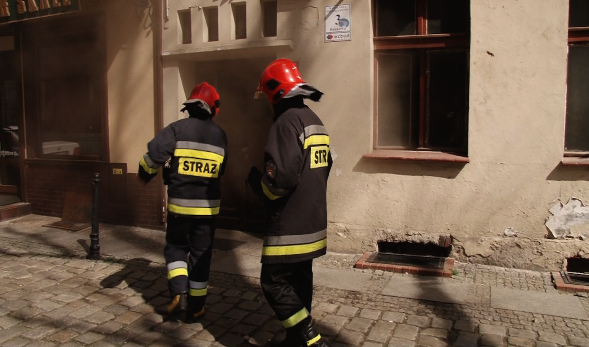 Pożar na parterze w centrum
