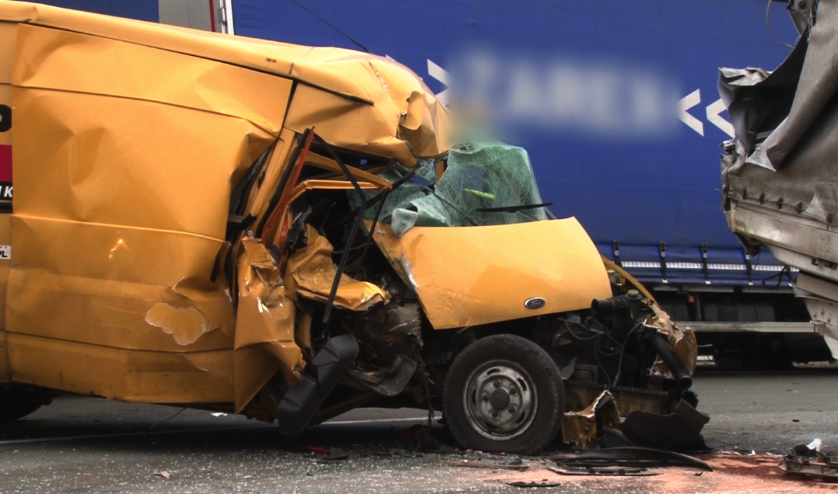 Karambol na podlegnickim odcinku autostrady A4. Były potężne korki.