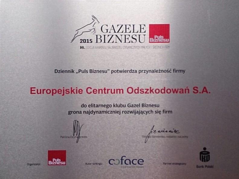 Legnicka spółka z tytułem Gazeli Biznesu