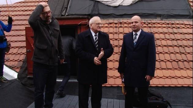 Głomb z  Samborskim o remoncie dachu