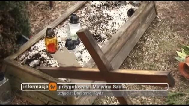 Zniszczone groby na legnickim cmentarzu