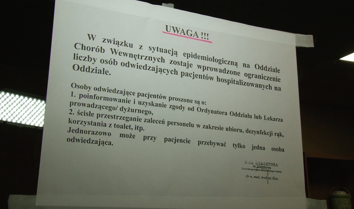 Szpital wprowadził ograniczenia w wizytach na oddziale wewnętrznym
