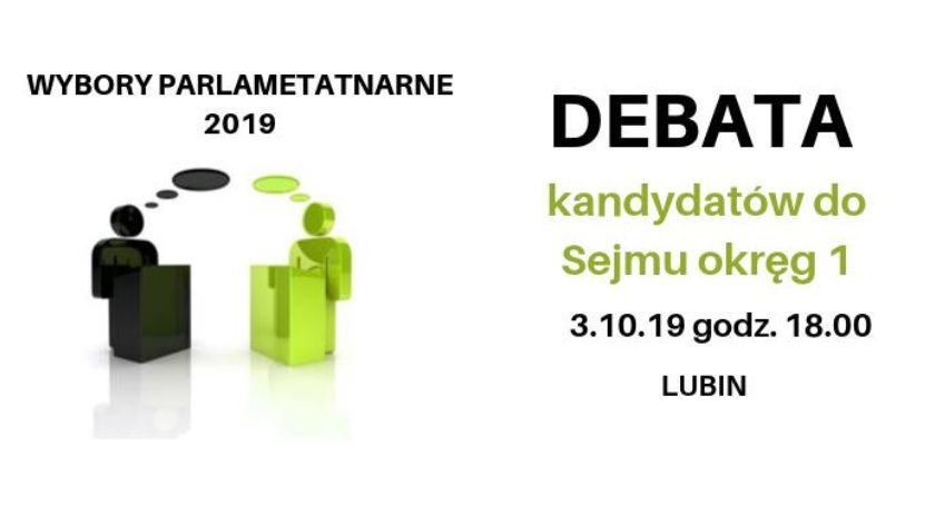 W czwartek w Lubinie organizują debatę kandydatów do Sejmu