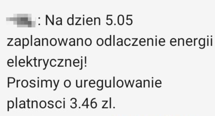 Otrzymałeś sms-a że odłączą prąd w Twoim domu. Uważaj to próba oszustwa