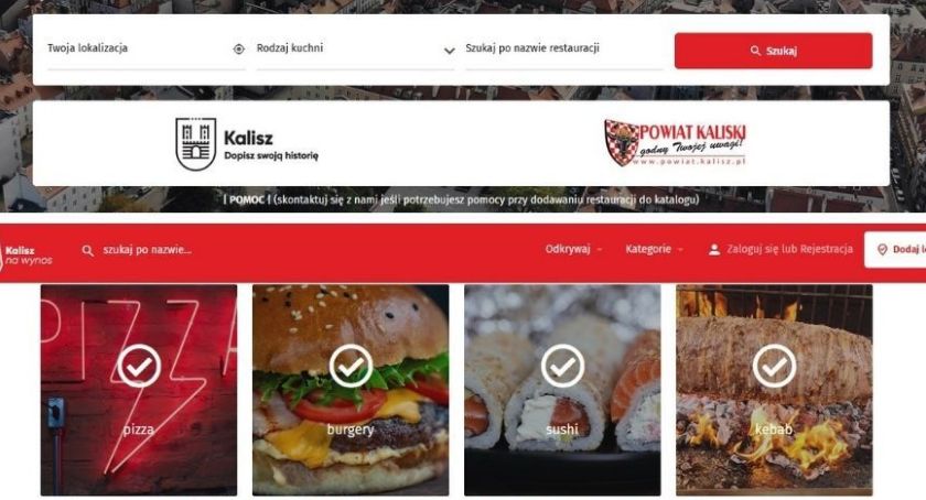Strona kalisznawynos. pl wsparciem dla lokalnych restauratorów