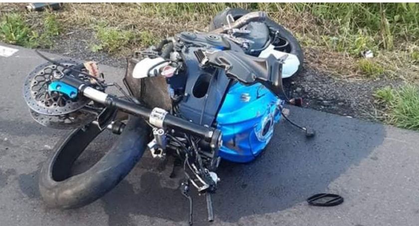 Zderzenie samochodu z motocyklem w Liskowie