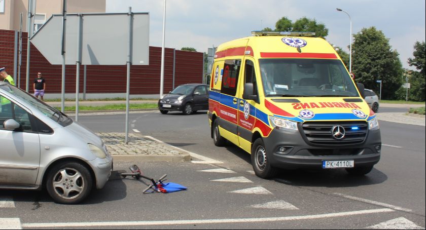 Potrącenie osoby na hulajnodze na Rondzie Celtyckim