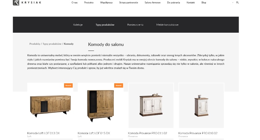 Stylowe komody do salonu - polecany salon meblowy online