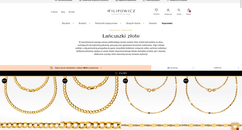 Złote łańcuszki na wyjątkowe okazje