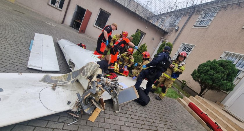 Zderzenie dwóch samolotów nad Kaliszem. Służby w akcji