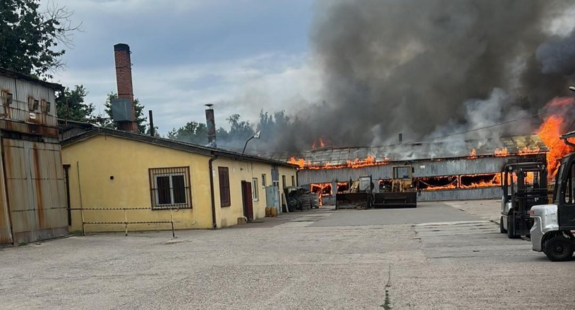 Pożar tartaku w gminie Koźminek. Spłonęła hala produkcyjna wraz z wyposażeniem