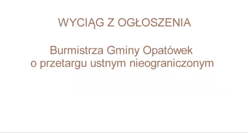 Wyciąg z ogłoszenia Burmistrza Gamiony Opatówek
