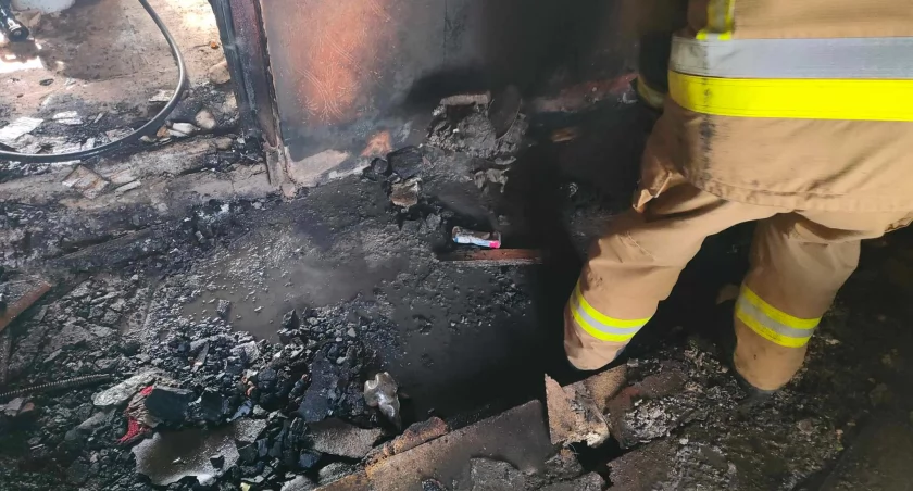 Pożar domu jednorodzinnego w gminie Godziesze Wielkie