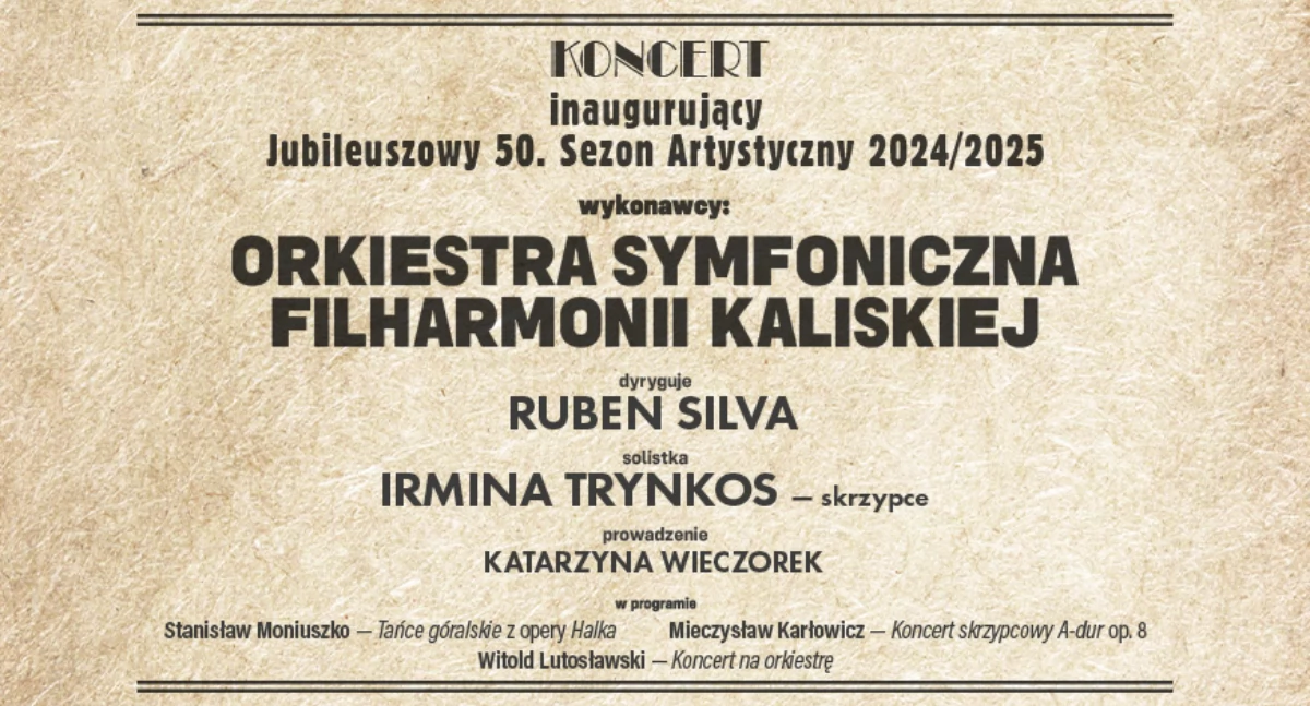 Wielkie święto muzyki w Filharmonii Kaliskiej! Jubileuszowy 50. koncert inauguracyjny