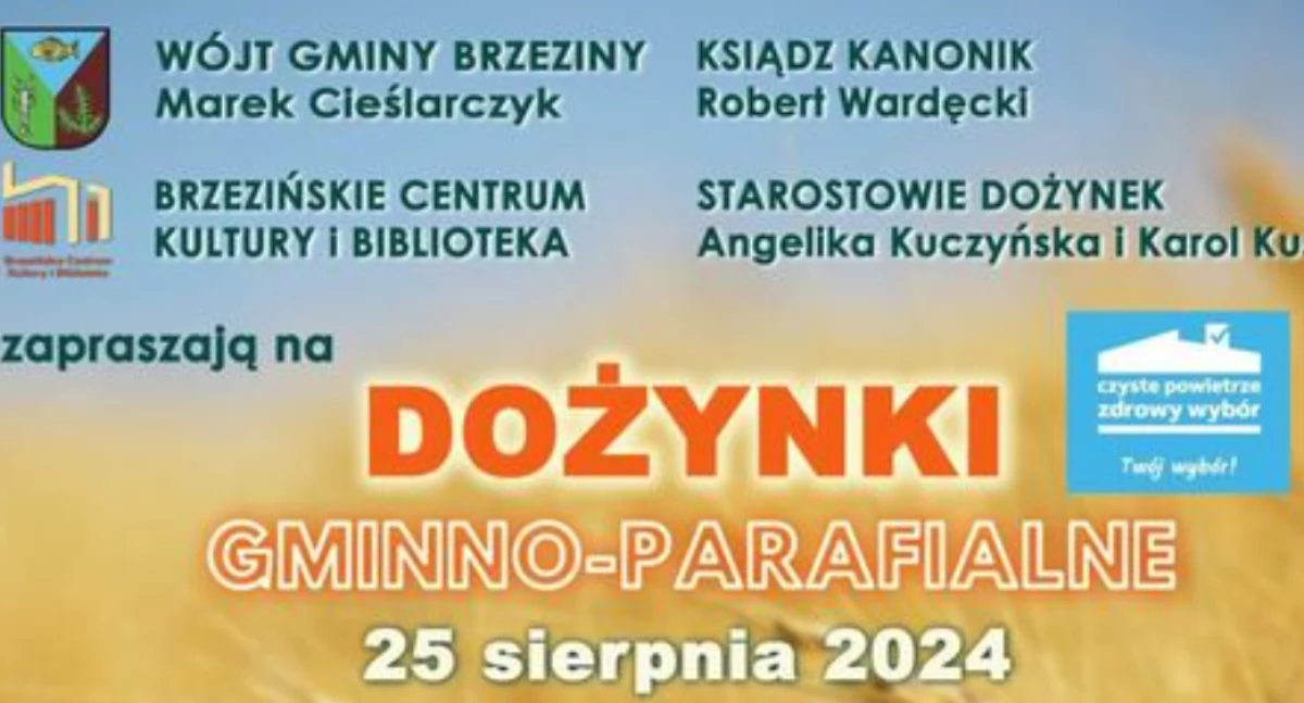  Zaproszenie na Gminno-Parafialne Dożynki w Brzezinach: Święto Plonów pełne atrakcji