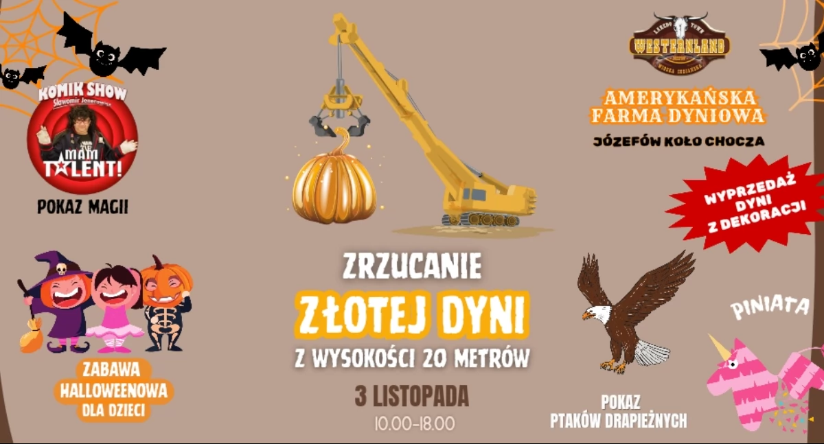 ZŁOTA DYNIA spadnie z wysokości 20 metrów! Westernland zaprasza