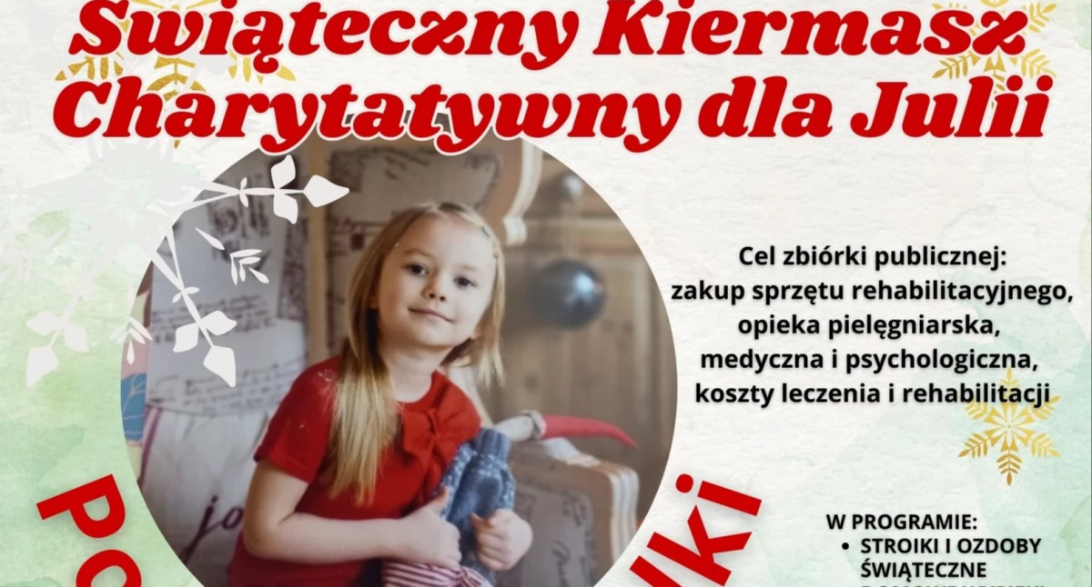 Julka nie jest sama  – Świąteczny Kiermasz Charytatywny dla Julki w Liskowie i nie tylko