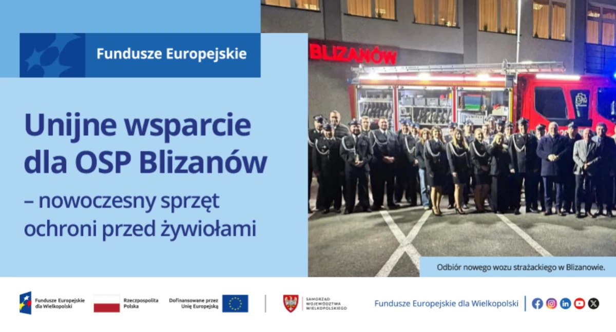 Unijne wsparcie dla OSP Blizanów – nowoczesny sprzęt ochroni przed żywiołami