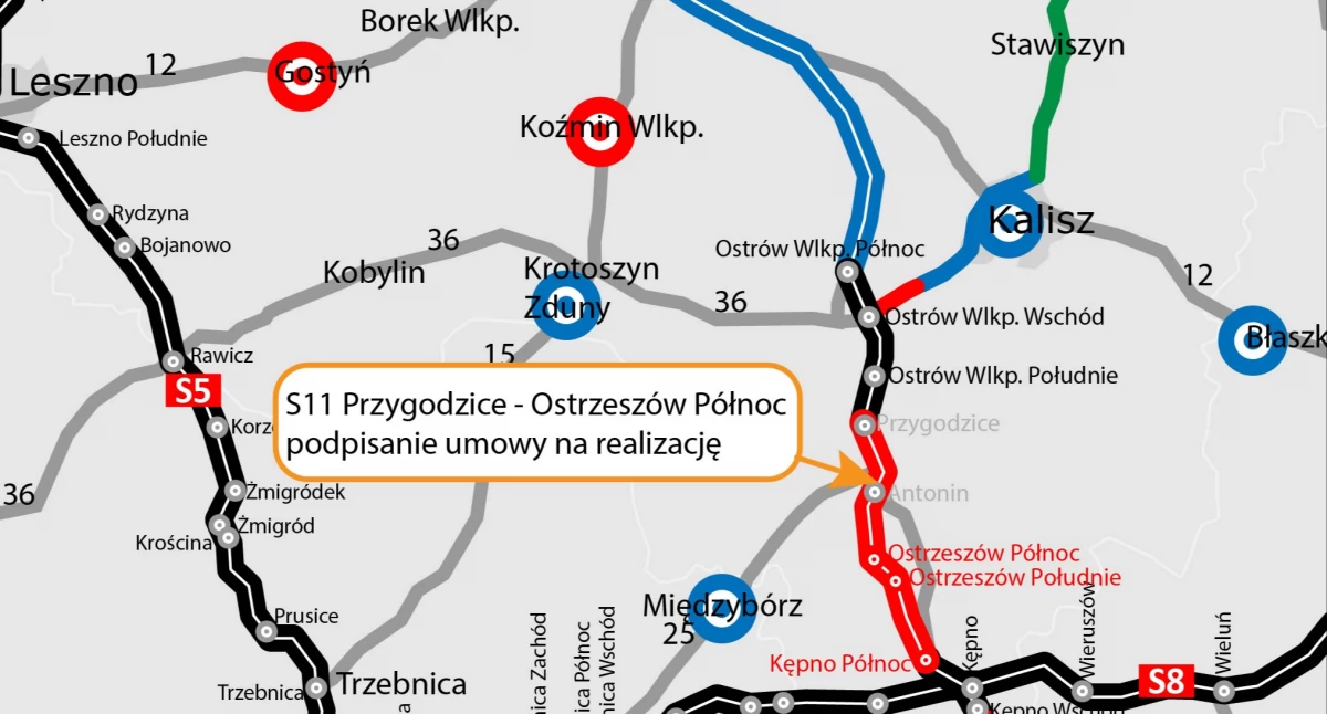 Czteropasmowa droga szybkiego ruchu blisko Kalisza. Kiedy pojedziemy?