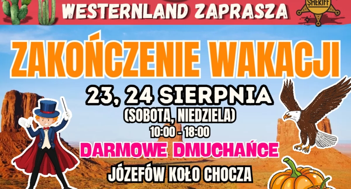 Westernland zaprasza na ZAKOŃCZENIE WAKACJI! 