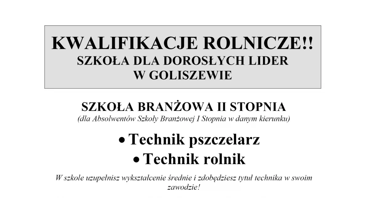 Kwalifikacje rolnicze