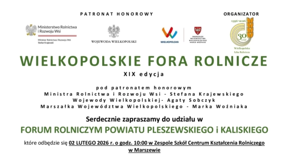 XIX Wielkopolskie Fora Rolnicze – 2026 rok