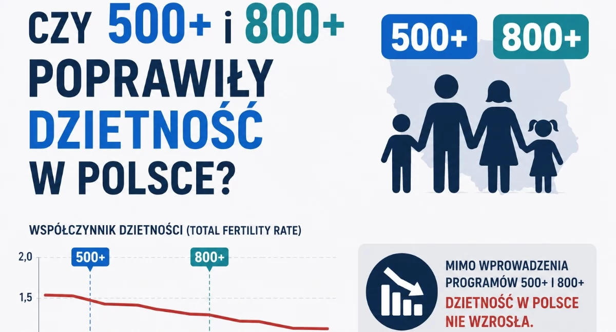 Czy 500+ i 800+ poprawiły dzietność w Polsce?