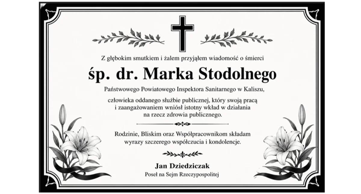 Jan Dziedziczak żegna śp. dr. Marka Stodolnego