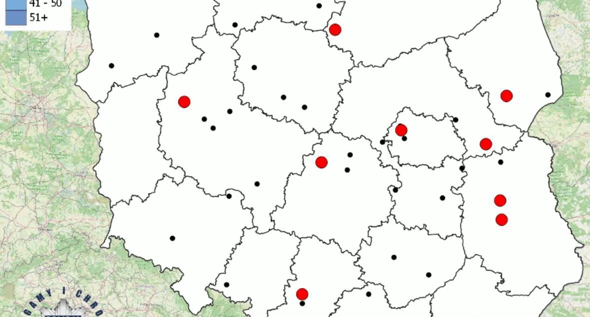 Policyjna mapa wypadków drogowych ze skutkiem śmiertelnym – Wakacje 2026