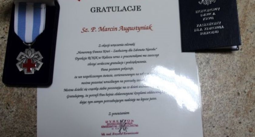 Kaliski policjant wyróżniony jako dawca krwi