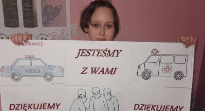 Rysowali i malowali kartki dla medyków