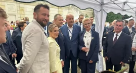 Anna i Stanisław Lesieniowie  na  dożynkach prezyden…