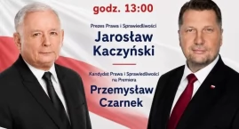 Jarosław Kaczyński i Przemysław Czarnek w Kaliszu