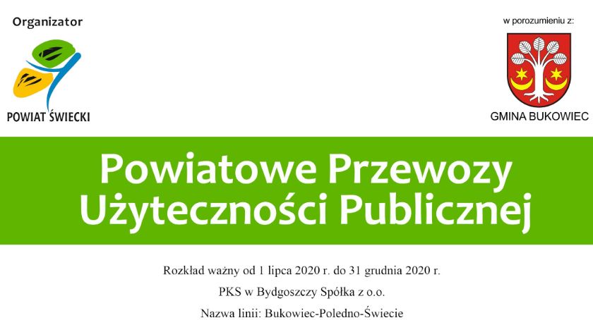 Komunikacja autobusowa - kursy przez Gminę Bukowiec