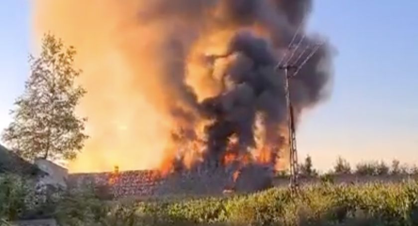 Ogromny pożar chlewni w Milewie. Akcja gaśnicza trwała całą noc