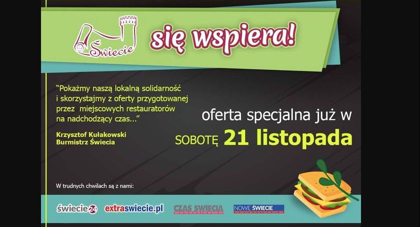 Świecie się wspiera! Znamy już promocyjne menu na sobotę