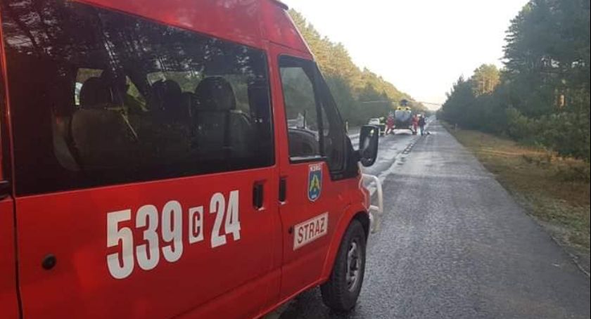 Wypadek na trasie Osie - Warlubie. Lądował śmigłowiec Lotniczego Pogotowia Ratunkowego [ZDJĘCIA]