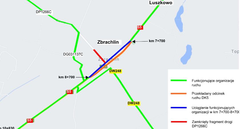 Od poniedziałku zmiana organizacji ruchu przy budowanej S5. Przestawione zostaną również przystanki