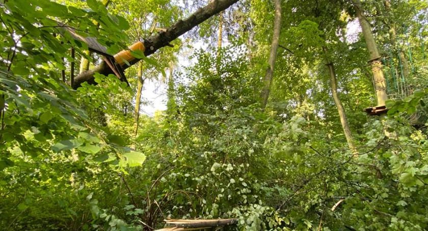 Nawałnica zniszczyła park linowy w Rulewie. - Straty są ogromne - komentują właściciele